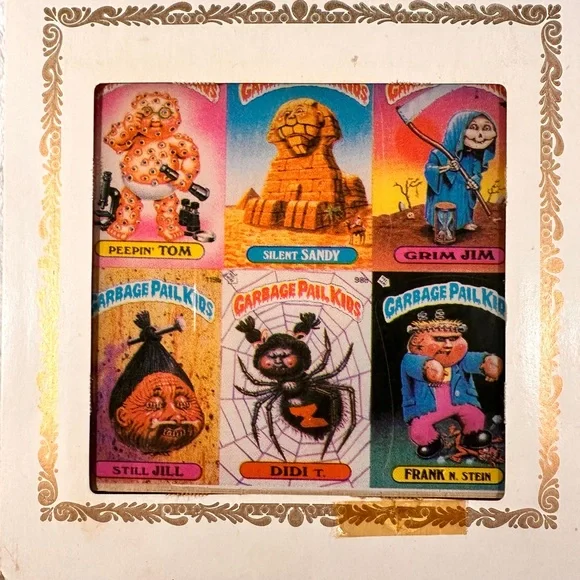 Rare Vtg MCM 1986 Six Different Images Of Garbage Pail Kids Carnival Prize Glass - Picture 10 of 15